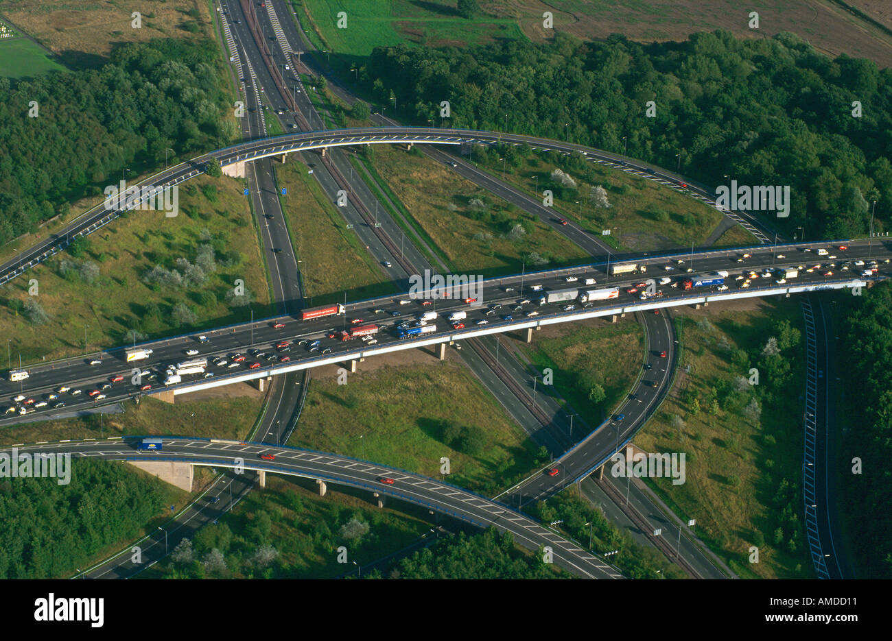 Aerial view of the M60 ring road, Manchester, GB Stock Photo - Alamy