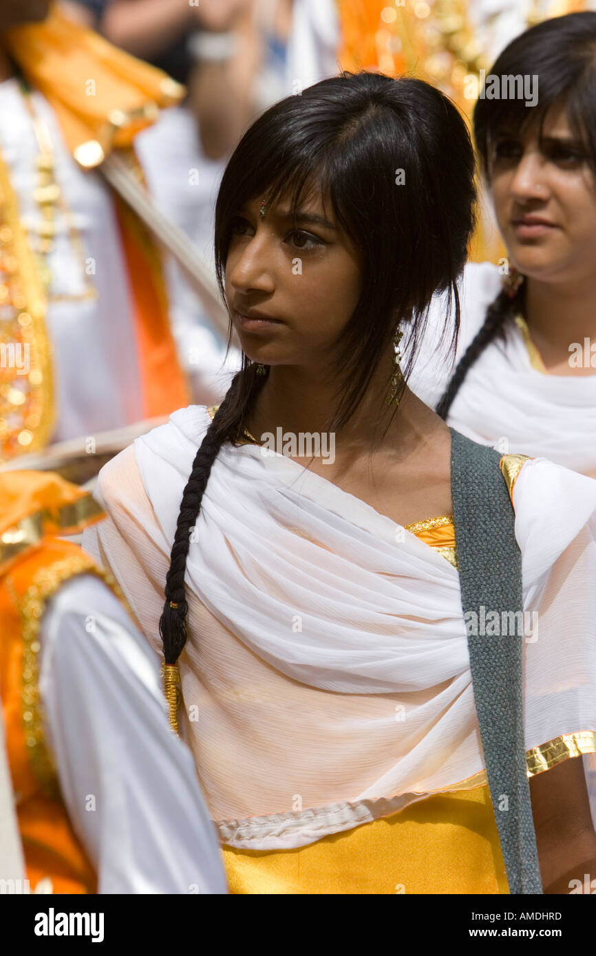 Participant in the opening ceremony of the Swindon Mela Stock Photo