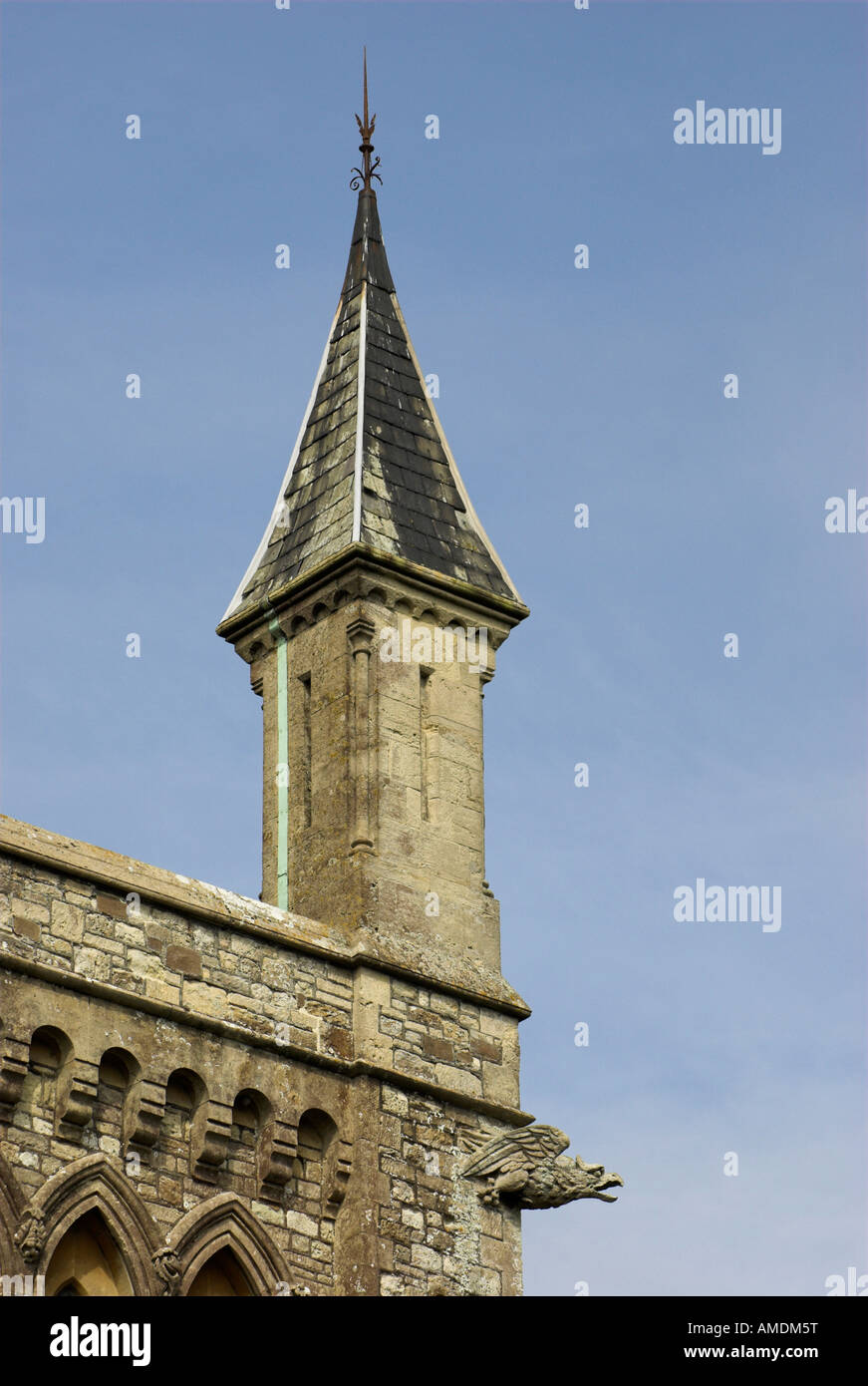 An ornate section of St Mildred's church, Whippingham near East Cowes, Isle of Wight Stock Photo