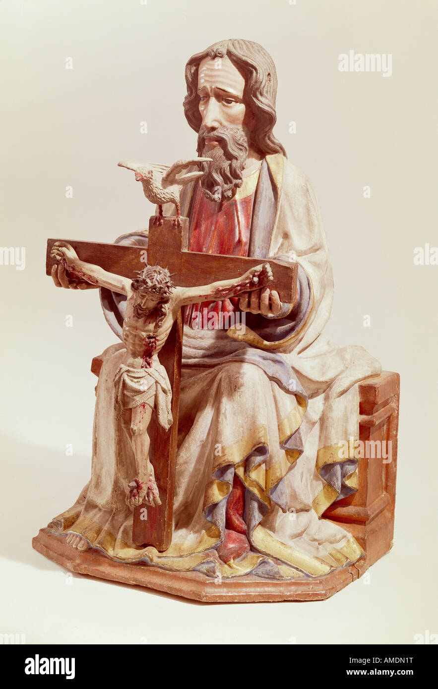 fine arts, sculpture, Mercy Seat, wood, circa 1440, diocesan museum, Brixen, Italy, , Artist's Copyright has not to be cleared Stock Photo