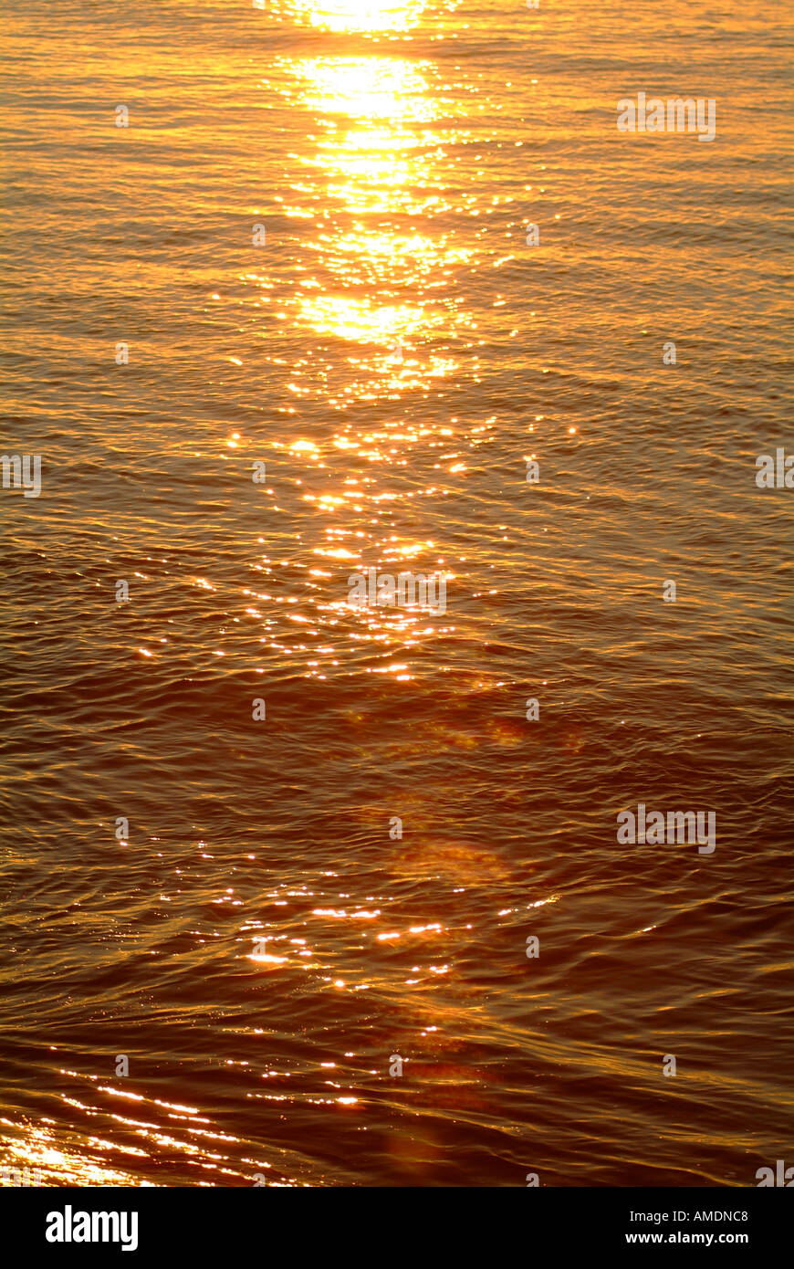 Sunset golden light on ripples of sea water Stock Photo Alamy