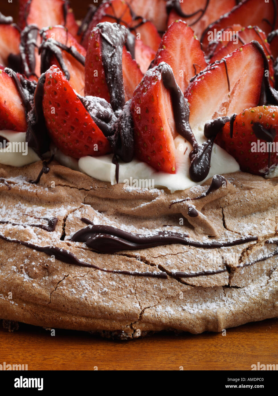 Chocolate Pavlova Stock Photo