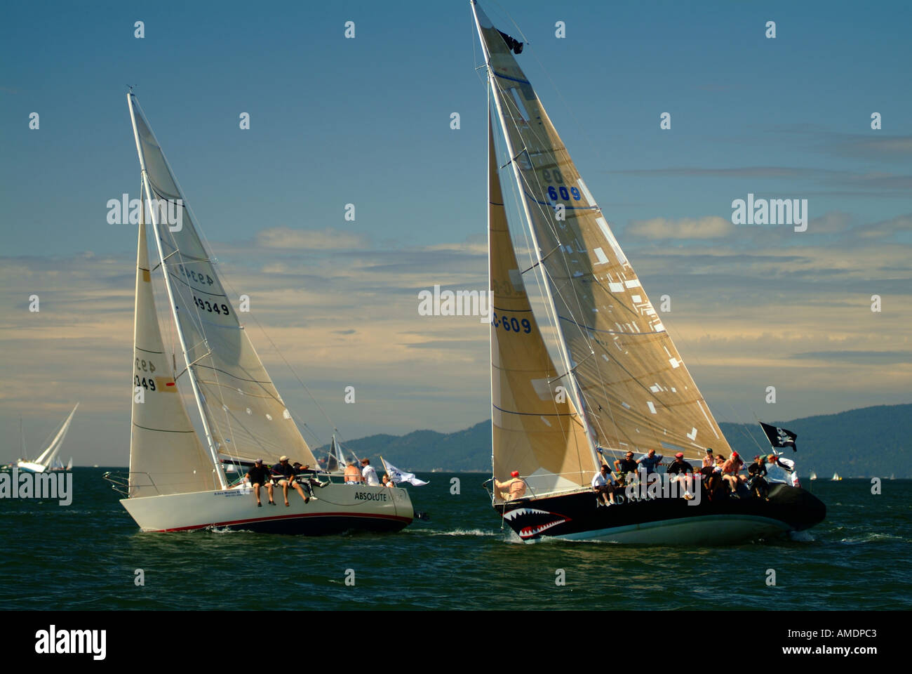 Yachts sailing race regatta Vancouver Stock Photo Alamy