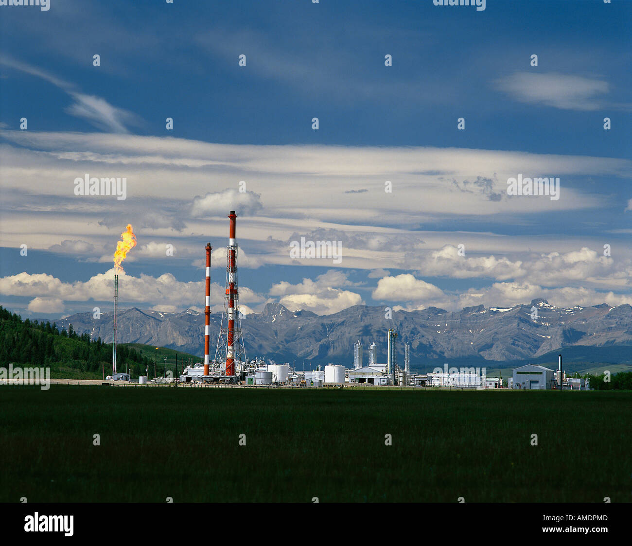 Alberta canada gas plant mountains hires stock photography and images
