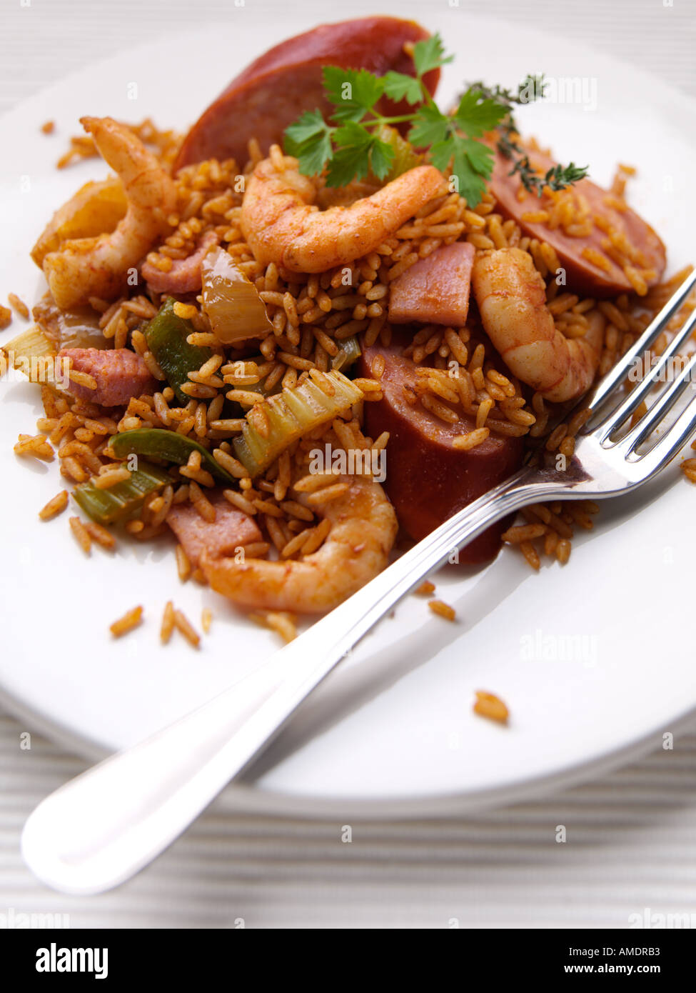 Individual portion prawn jambalaya hires stock photography and images