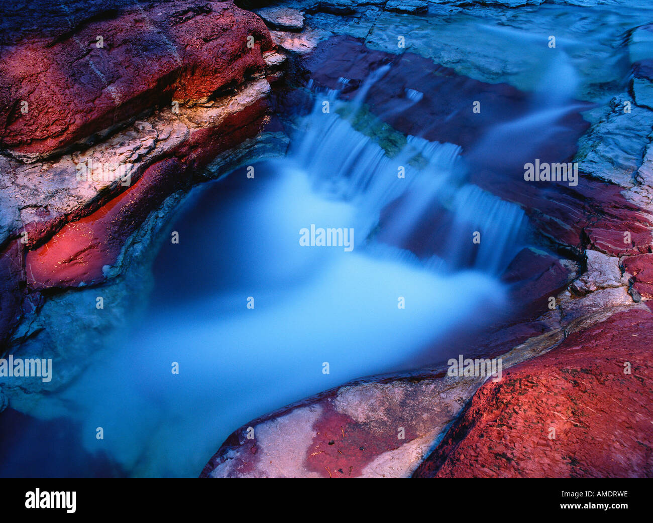 Red Rock Canyon Waterton Lakes National Park Alberta, Canada Stock