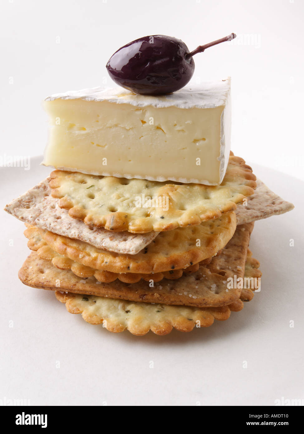 Brie Crackers Stock Photo Alamy