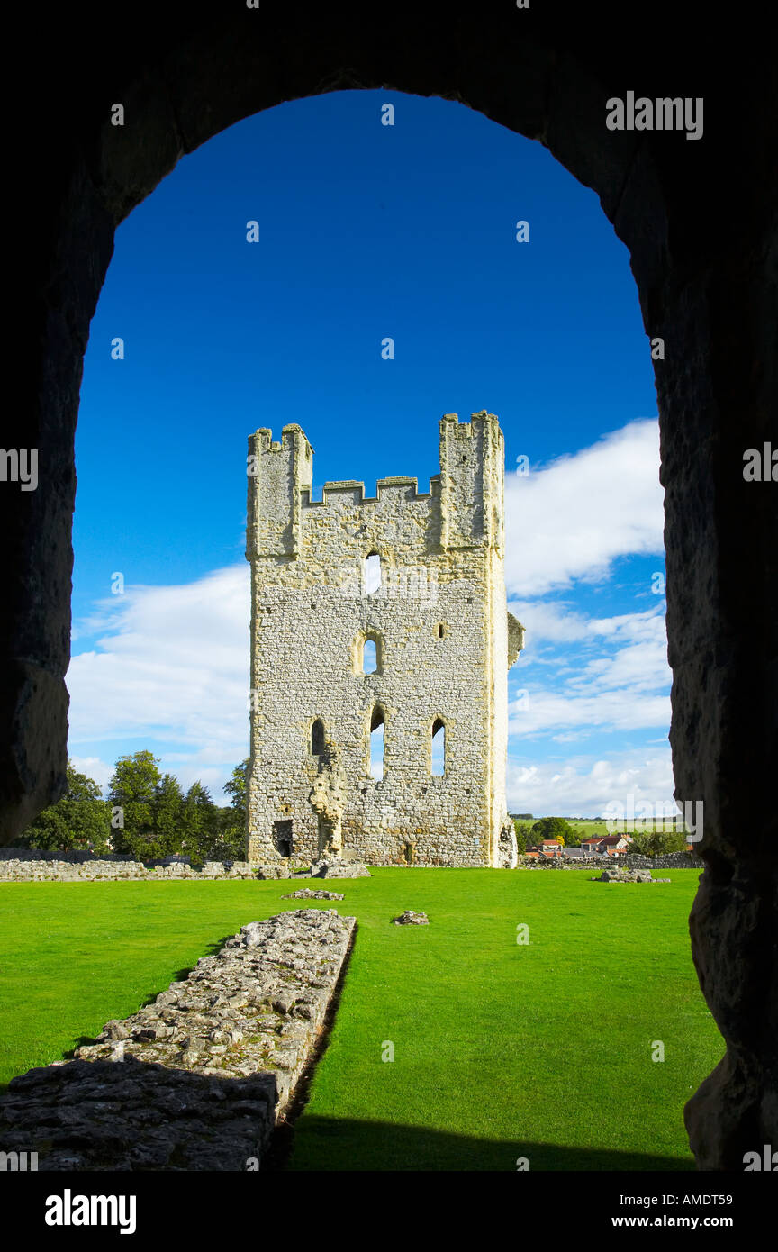 Helms Keep Helmsley Castle keep Helmsley North Yorkshire Stock Photo - Alamy