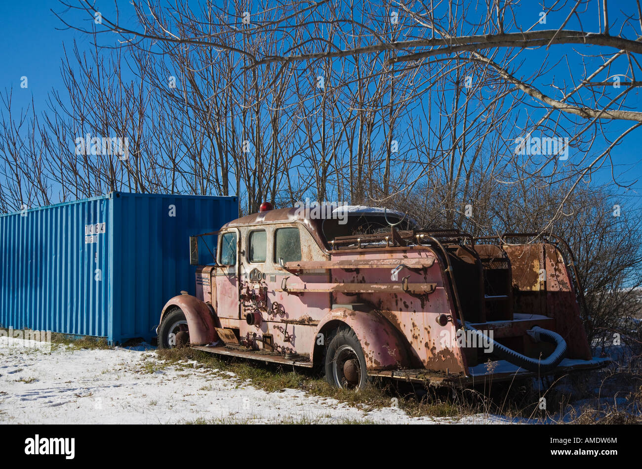 Old fire truck Stock Photo