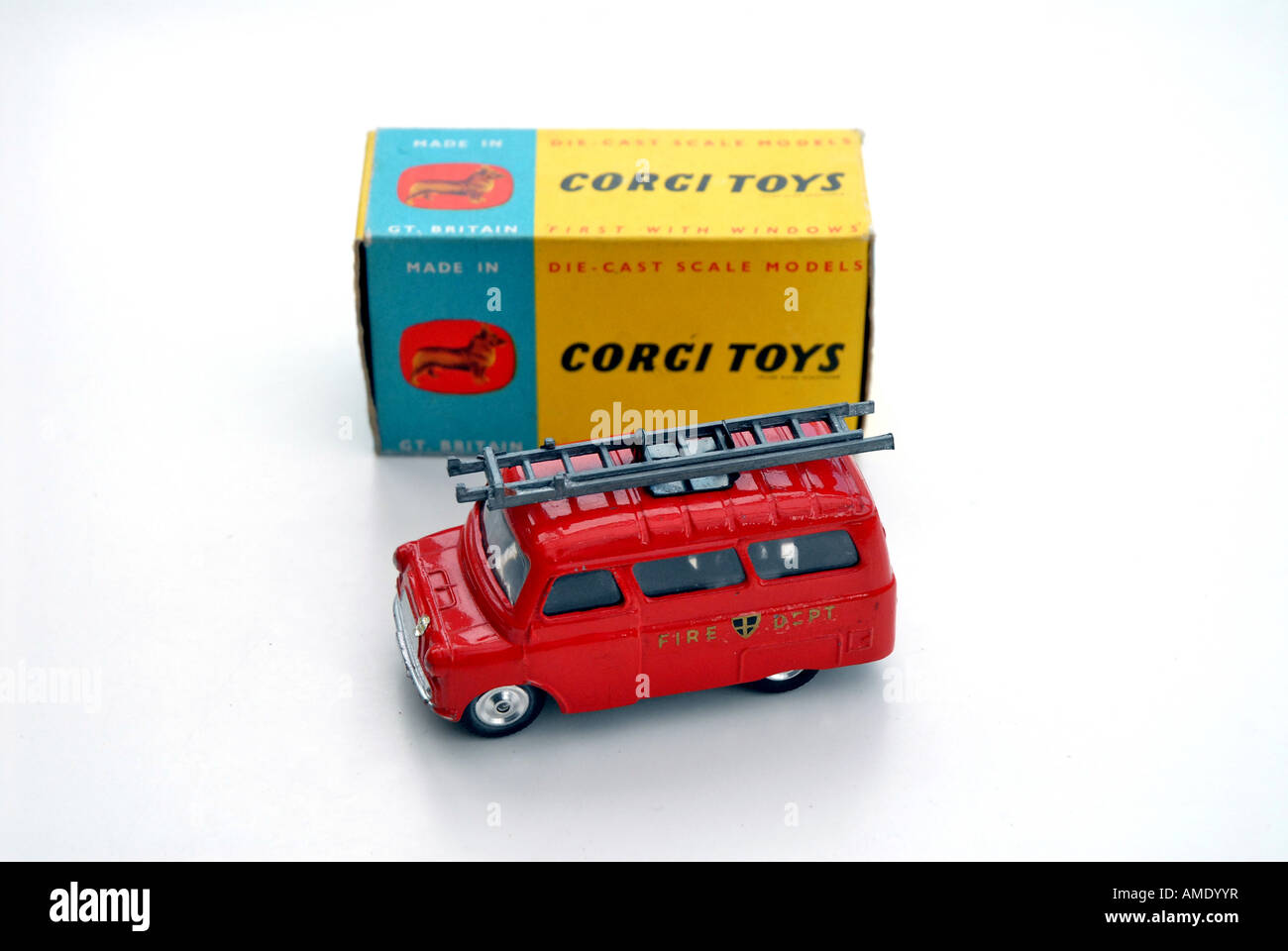 Vintage toys have reached high values amongst collectors Corgi vintage vehicle sets are much sought after when they are boxed Stock Photo