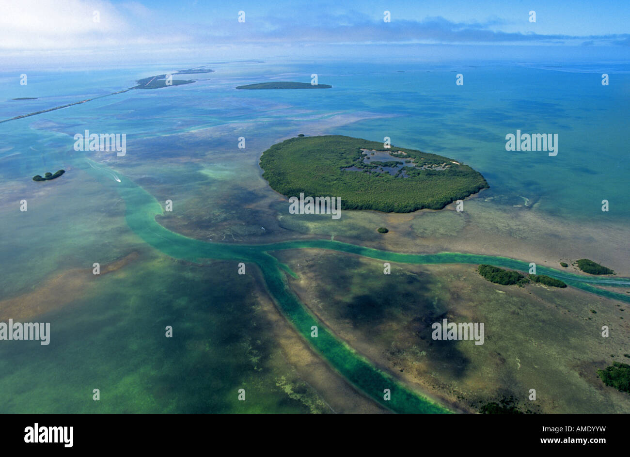 USA FLORIDA FLORIDA KEYS An aerial view of the shallow water along the