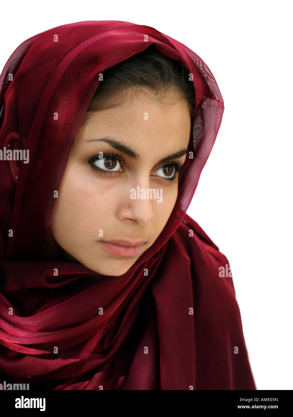 Middle eastern beauty in a scarf Stock Photo