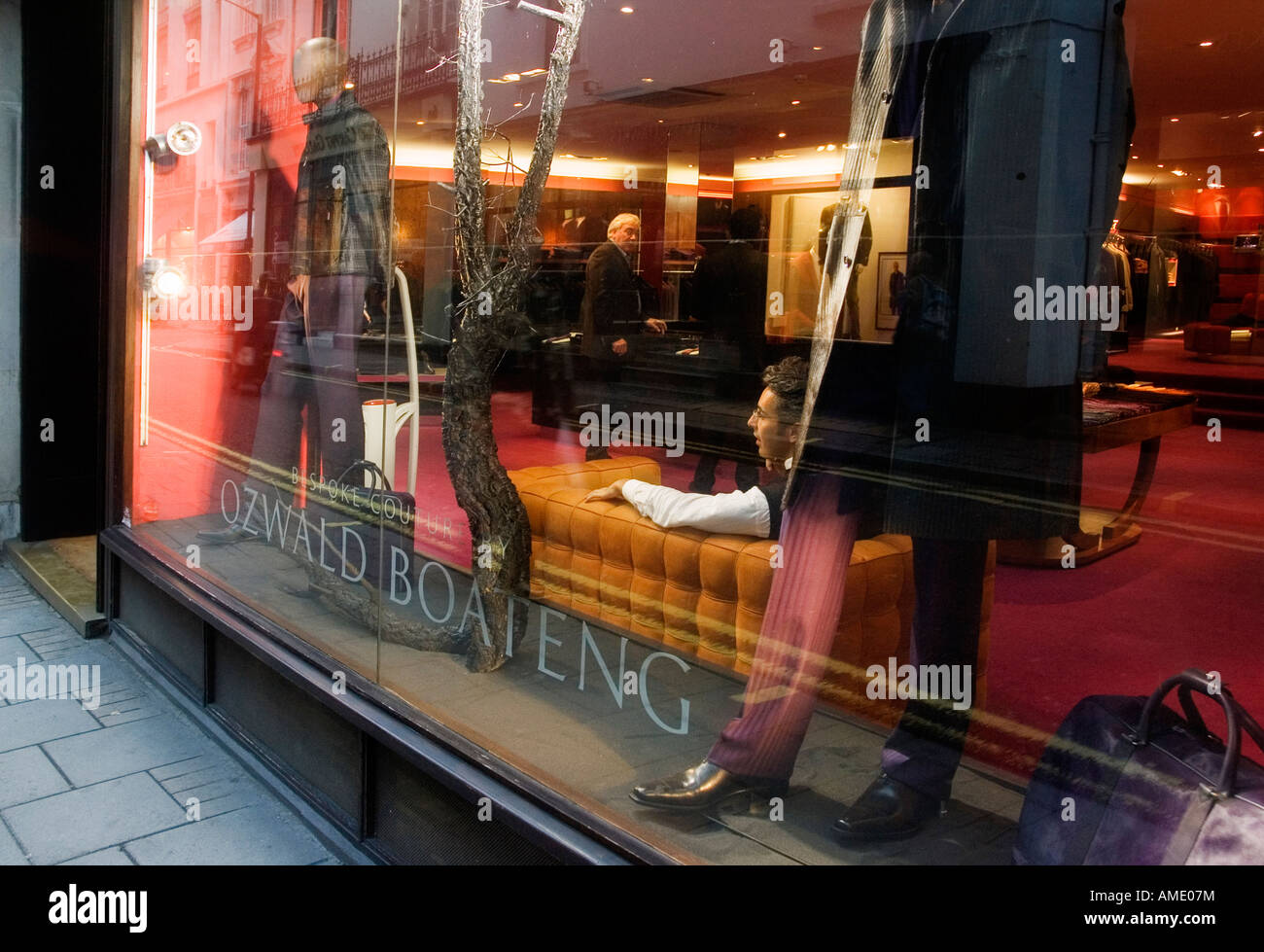 Ozwald Boateng shop window London Stock Photo