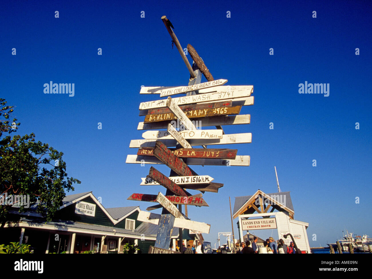 USA FLORIDA FLORIDA KEYS A signpost pointing to many different places