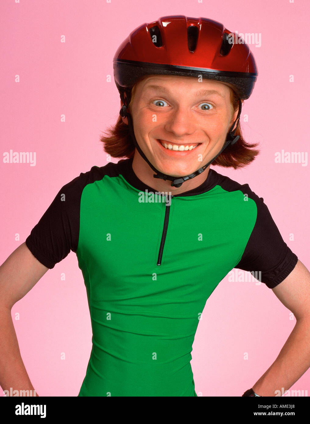 Portrait face bike helmet hi-res stock photography and images - Alamy