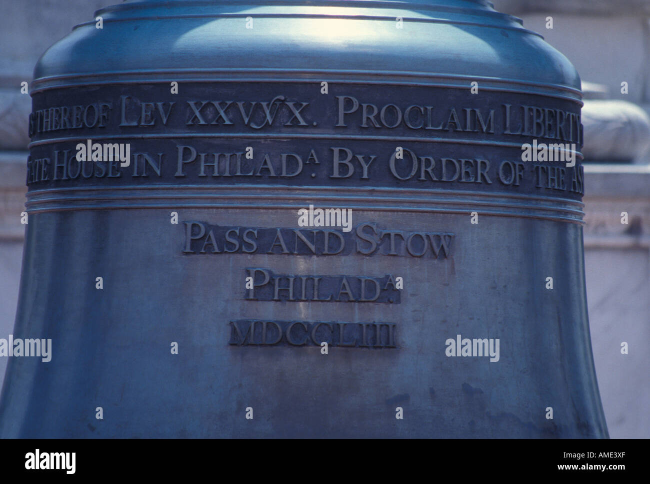 Inscription Liberty Bell  Washington DC Stock Photo