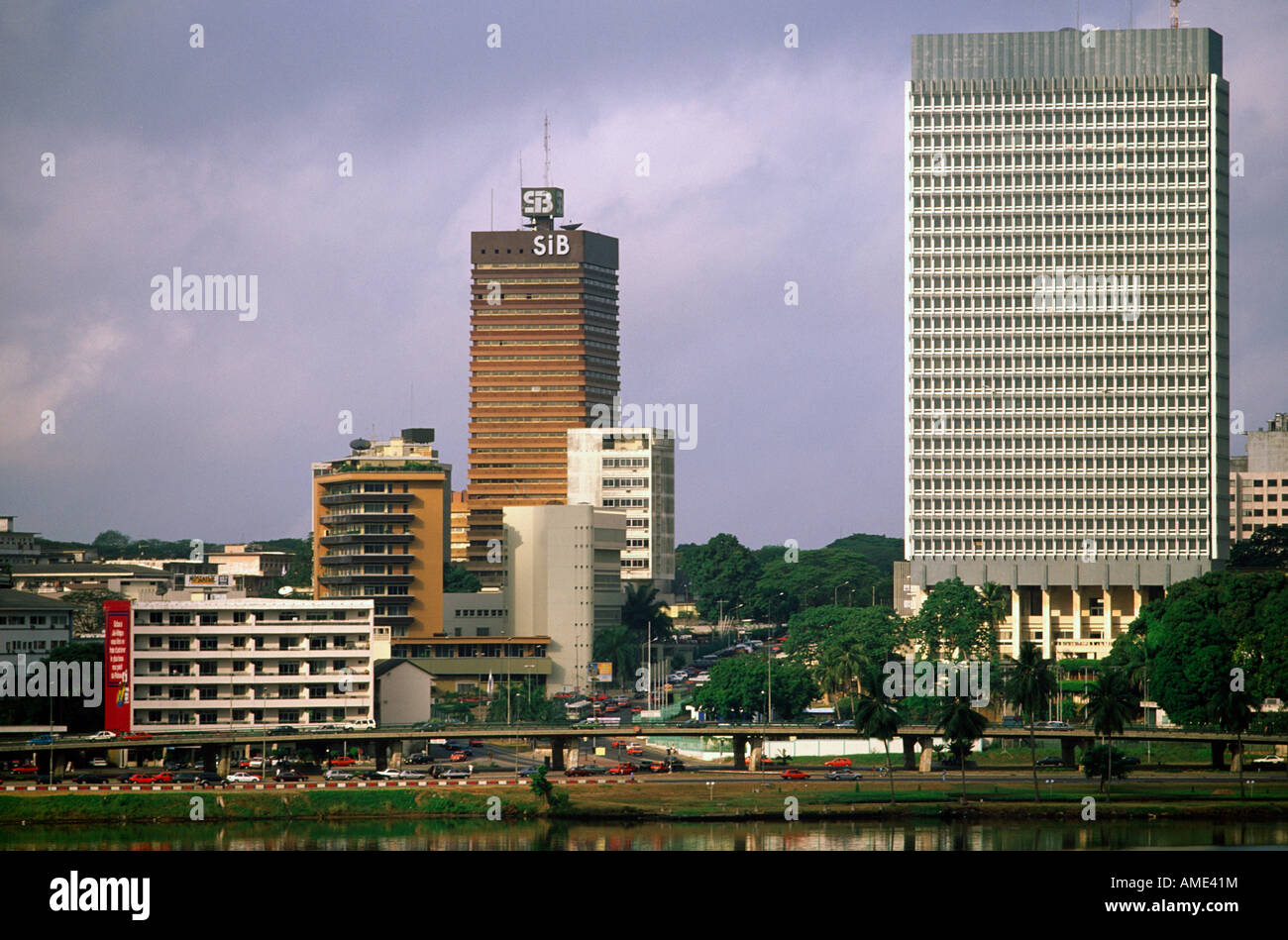 Skyline view, Plateu District,  Abidjan, Ivory Coast Stock Photo