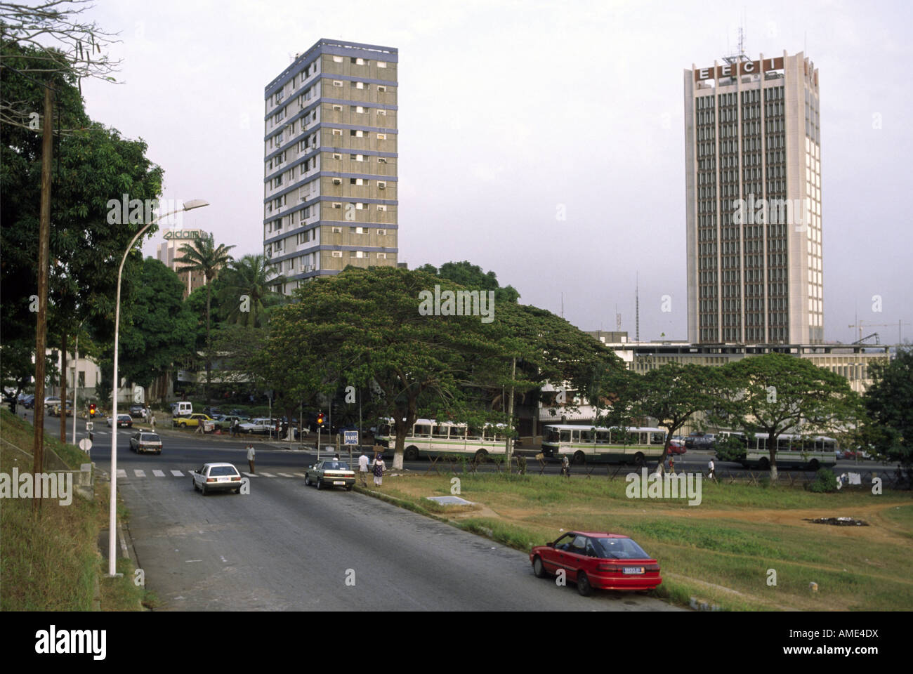 Office buildings, Plateau District, Abidjan, Ivory Coast Stock Photo