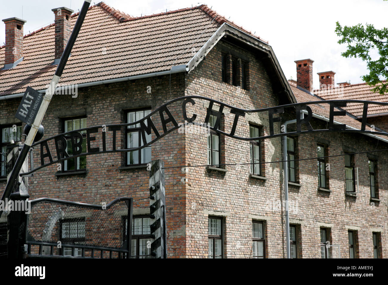 Entrance to Auschwitz  - Work Makes Free Stock Photo