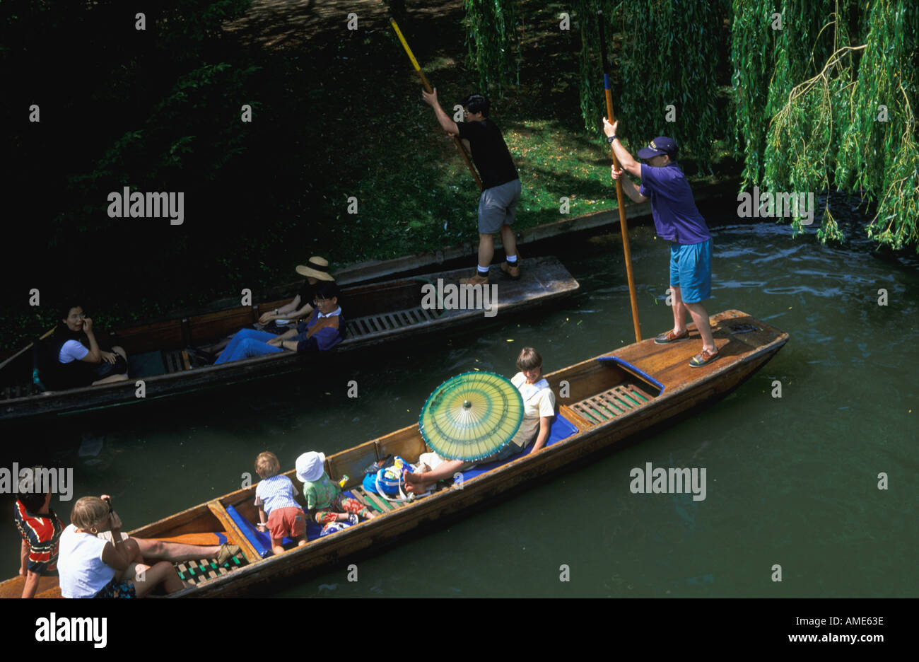 UK Cambridge River Cam Punting Stock Photo