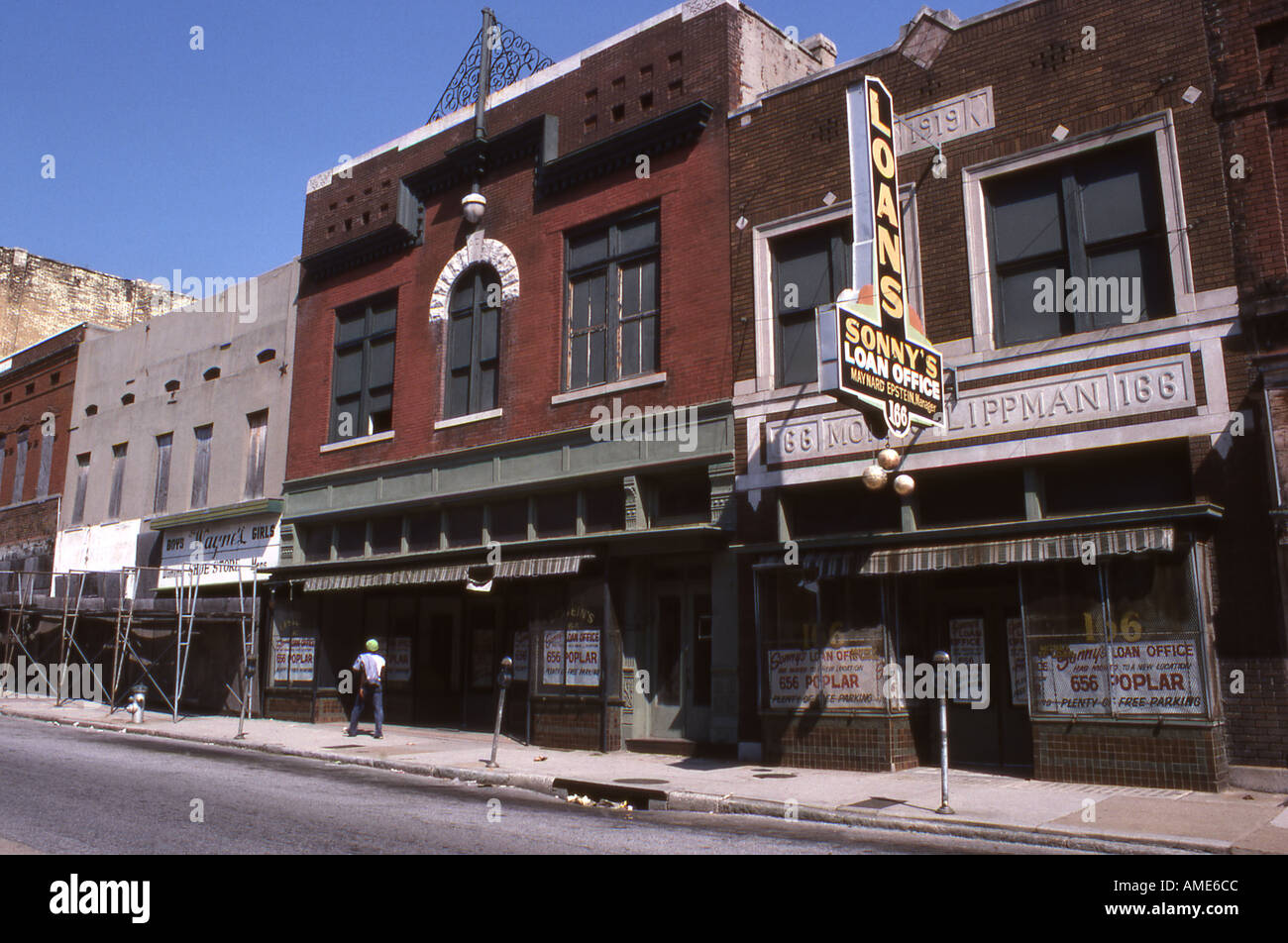 Beale Street 1976 Memphis Tenn USA Near derelict Renovated as a tourist attraction in 1983 Stock Photo