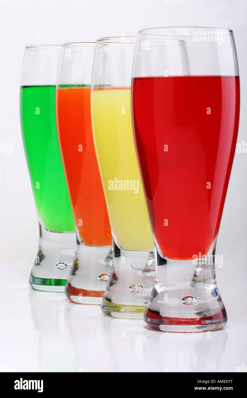 Glasses of kool aid drinks no not people nobody isolated on white