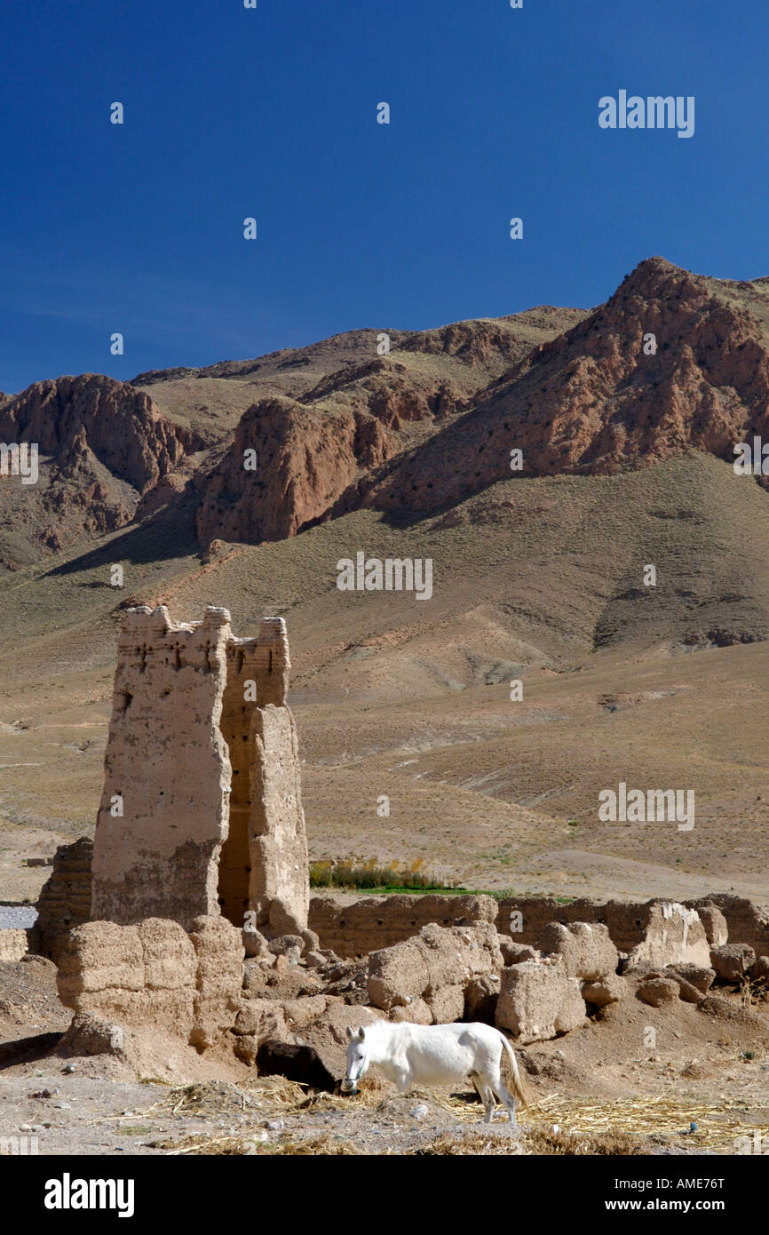 Ruins of Laen kasr in Morocco. A kasr being an old fortified village with houses inside. Stock Photo