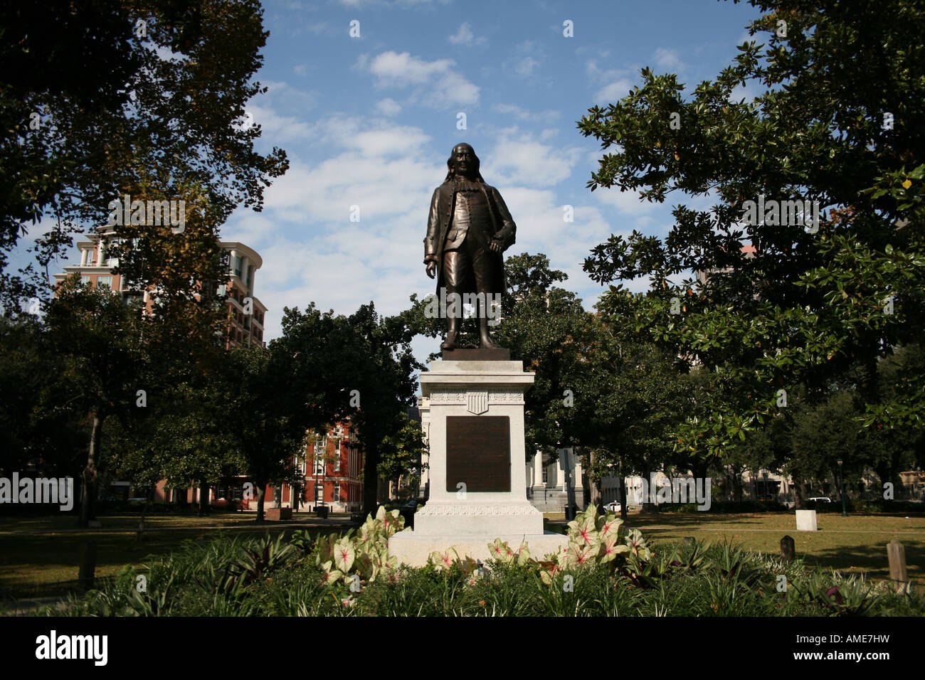statue of Benjamin Franklin in Lafayette Square New Orleans Louisiana