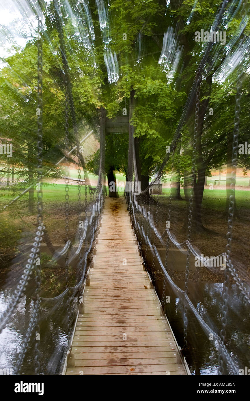 Swinging Bridge Stock Photo