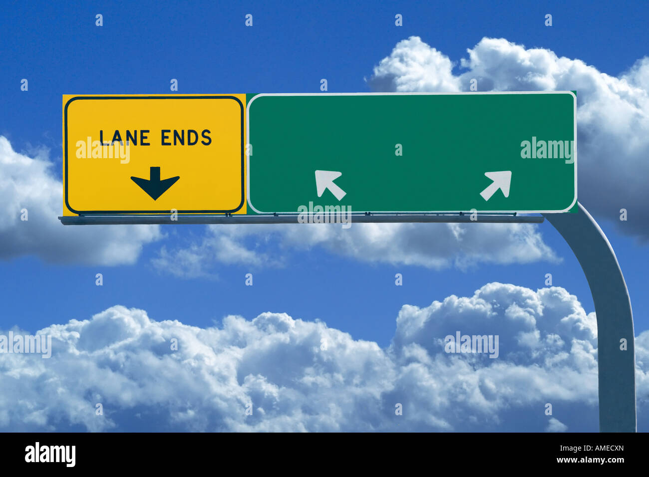 Blank freeway sign ready for your custom text Stock Photo - Alamy