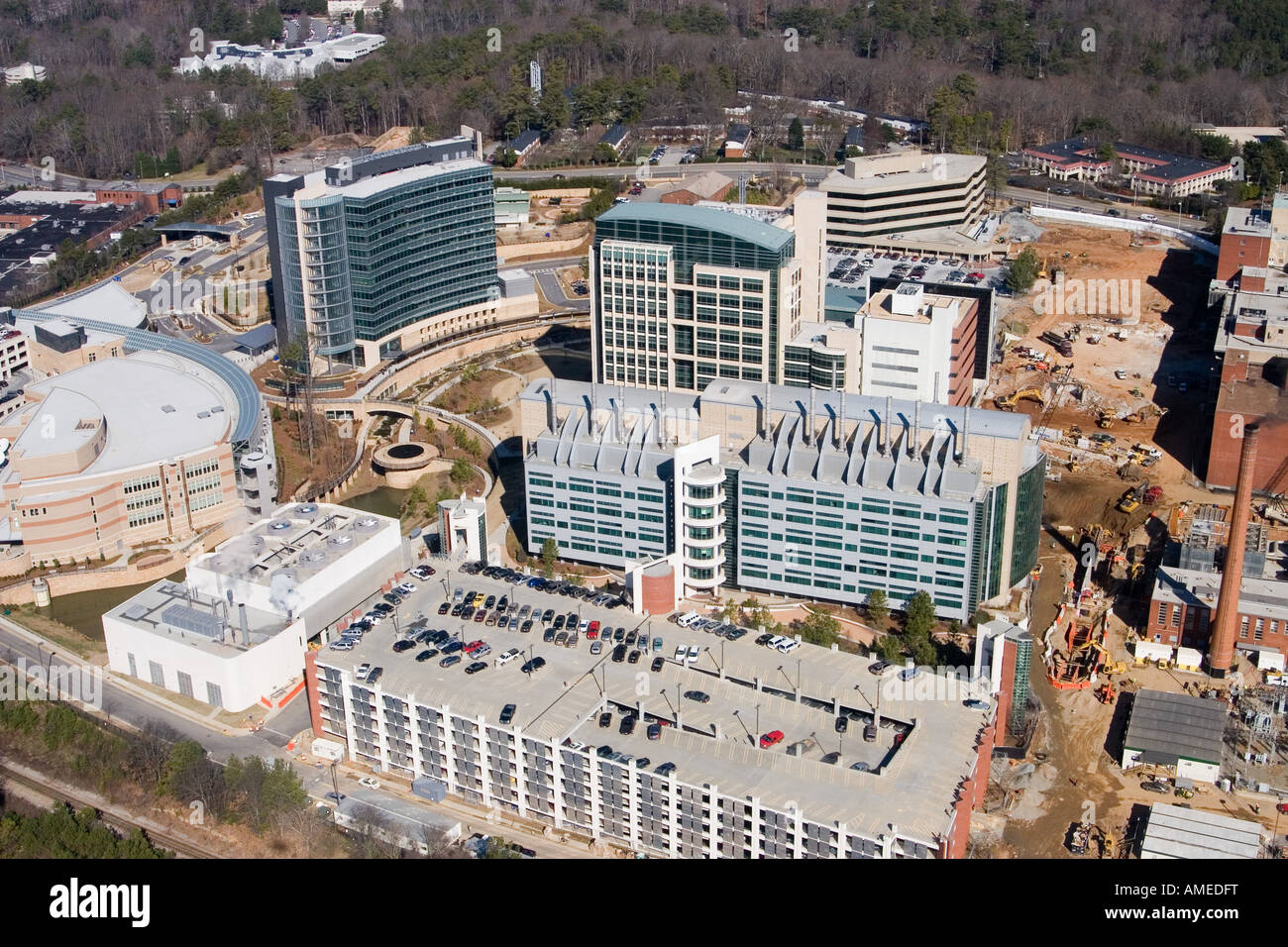 The CDC, Center for Disease Control in Atlanta, Georgia, aerial view, GA Stock Photo