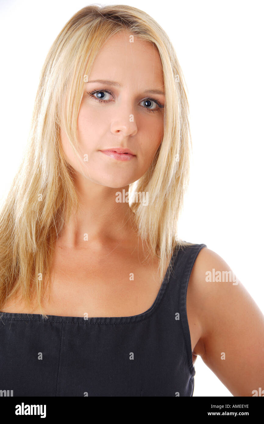 portrait of a young, blond woman Stock Photo