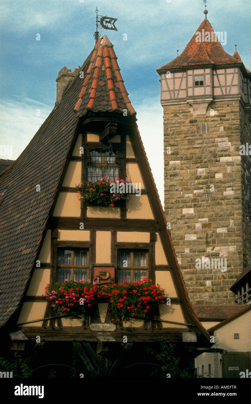 architecture in Rothenburg ob der Tauber Germany Stock Photo