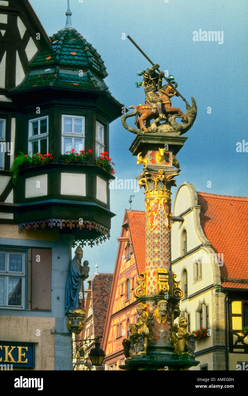 architecture in Rothenburg ob der Tauber Germany Stock Photo