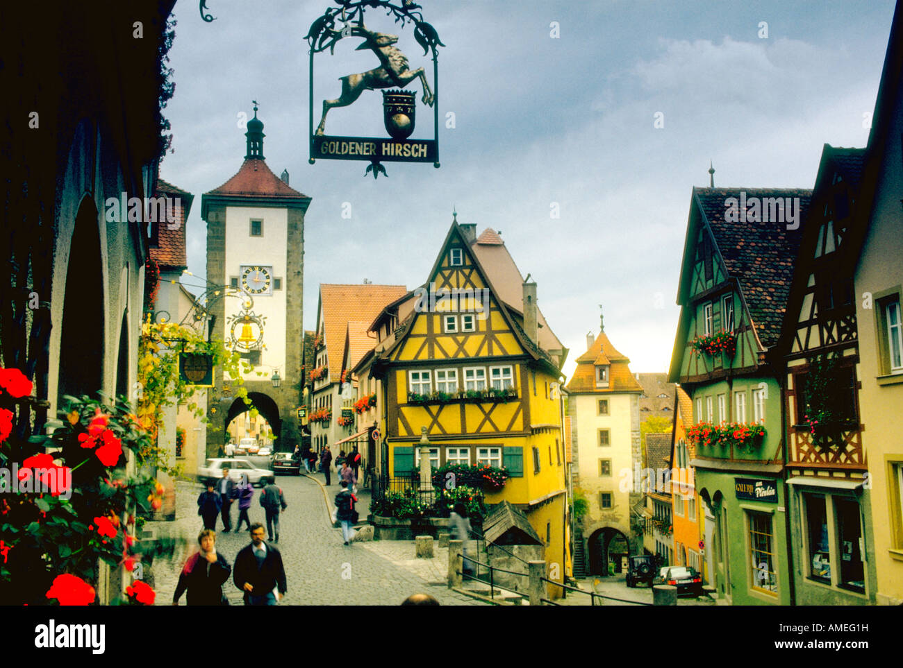 The Plonlein Rothenburg ob der Tauber Germany Stock Photo
