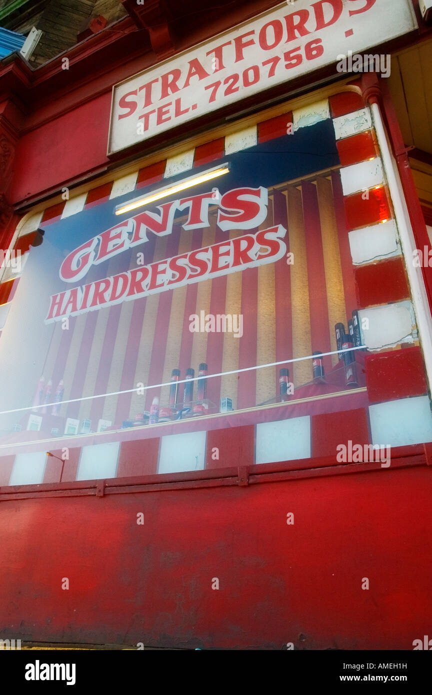 Old fashioned Gents Hairdressers shop Stock Photo Alamy