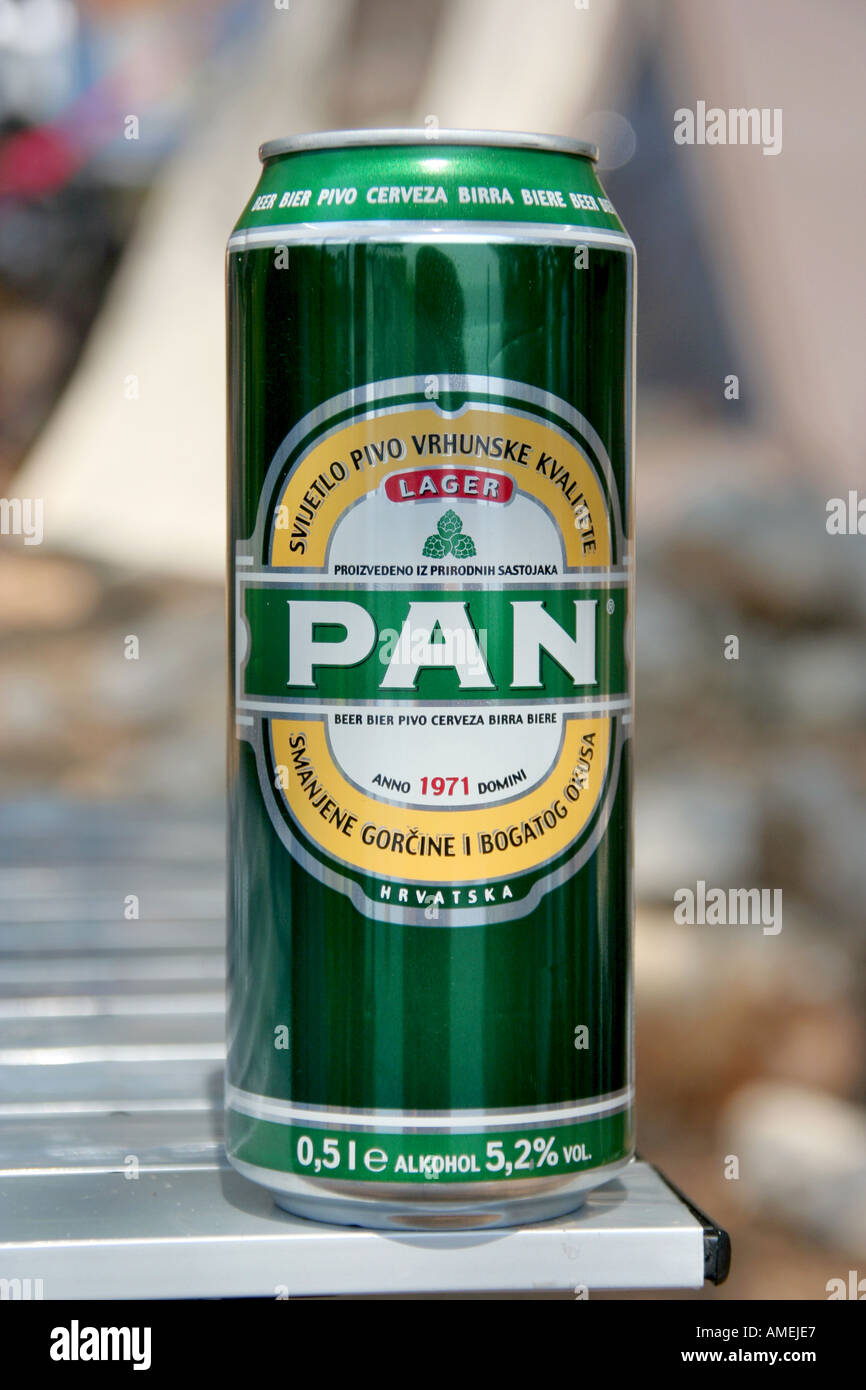 Can of PAN beer Croatia Stock Photo - Alamy