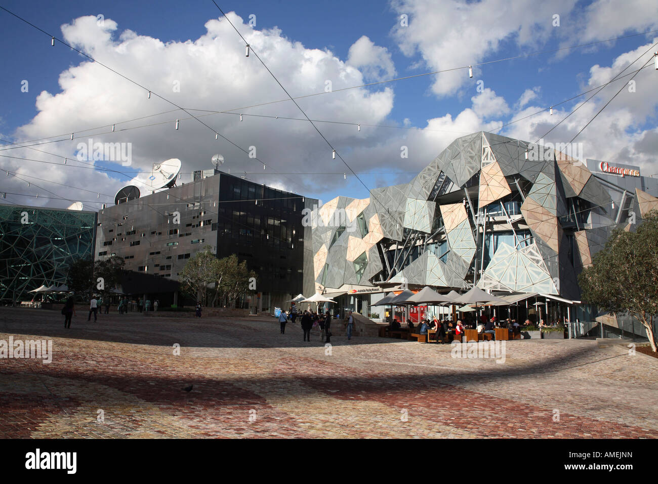Federation Square Melbourne Australia Stock Photo
