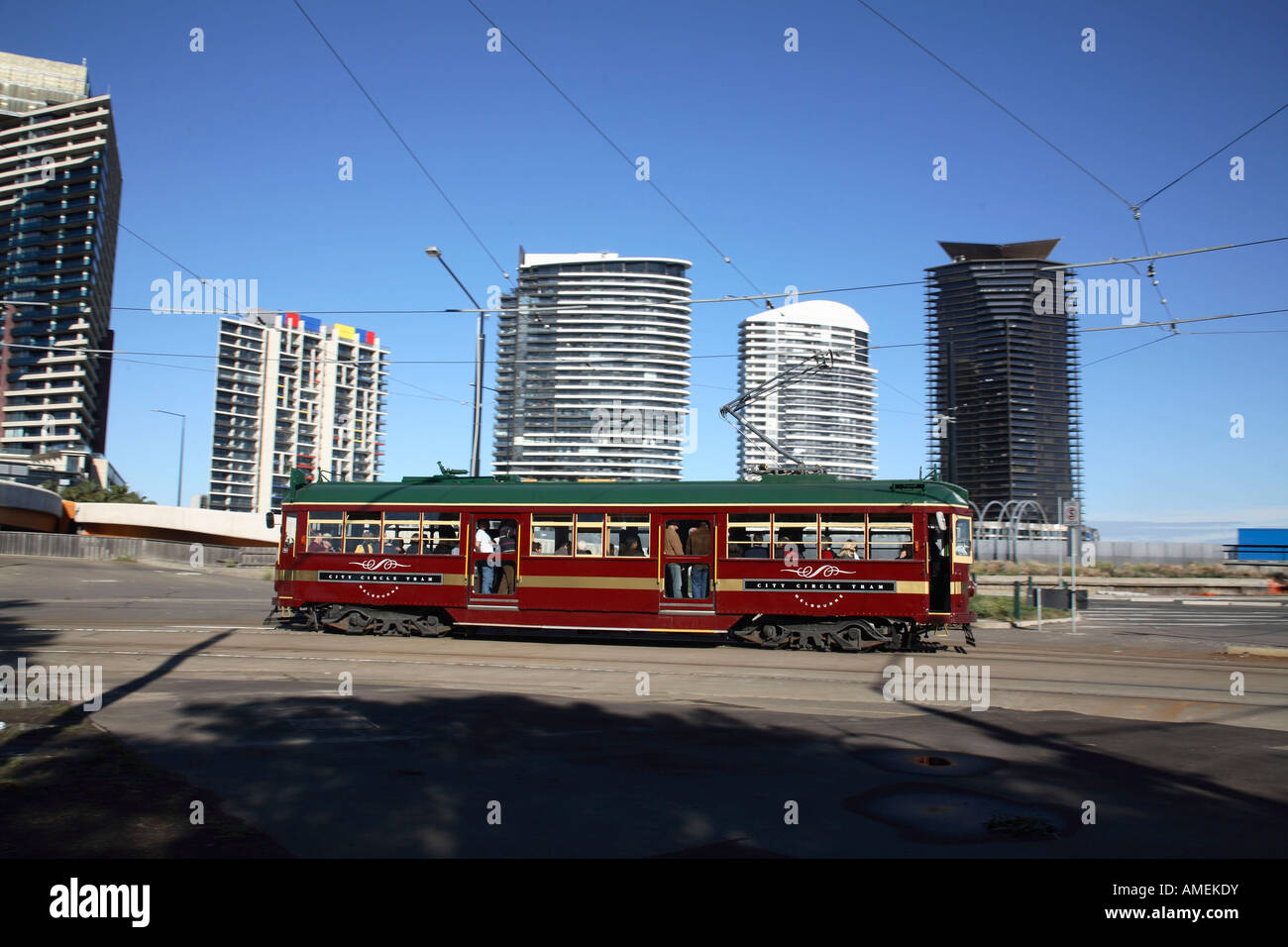 City Circle Tram at the Docklands Melbourne Victoria Australia Stock Photo
