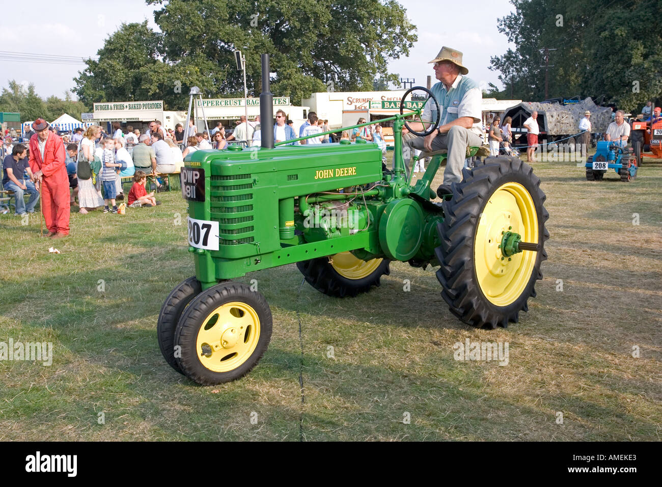 Old vintage John Deere tractor at Moreton in Marsh agricultural show September 2005 Cotswolds UK Stock Photo