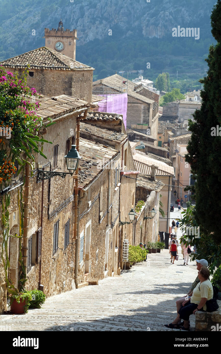 Pollensa inland town Mallorca Balearic Islands Spain Europe steps ...