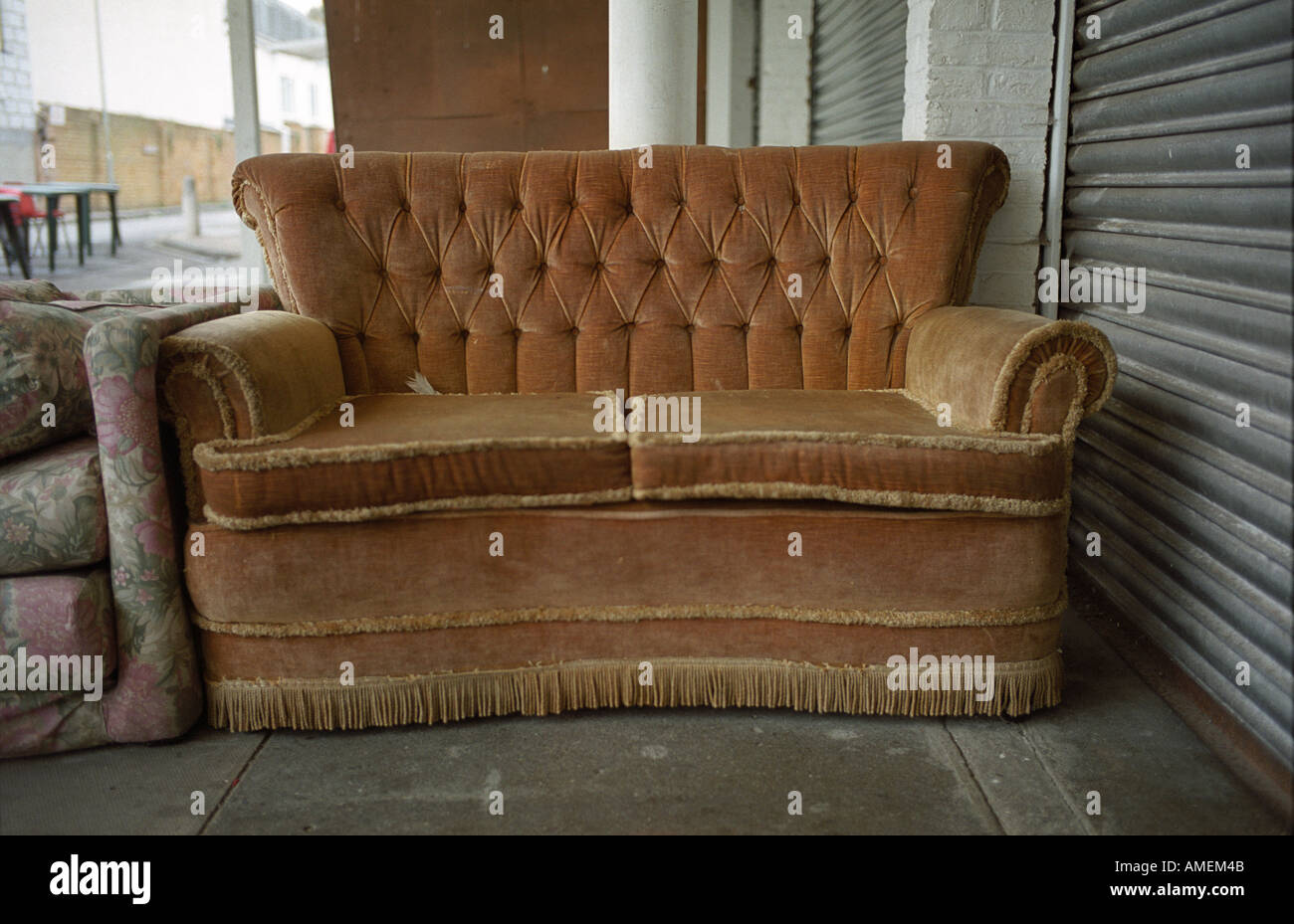 abandoned sofa Stock Photo