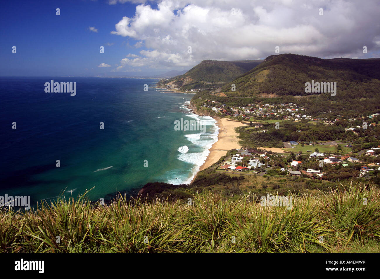 View Of Stanwell Park beach south of Sydney Australia. Stock Photo