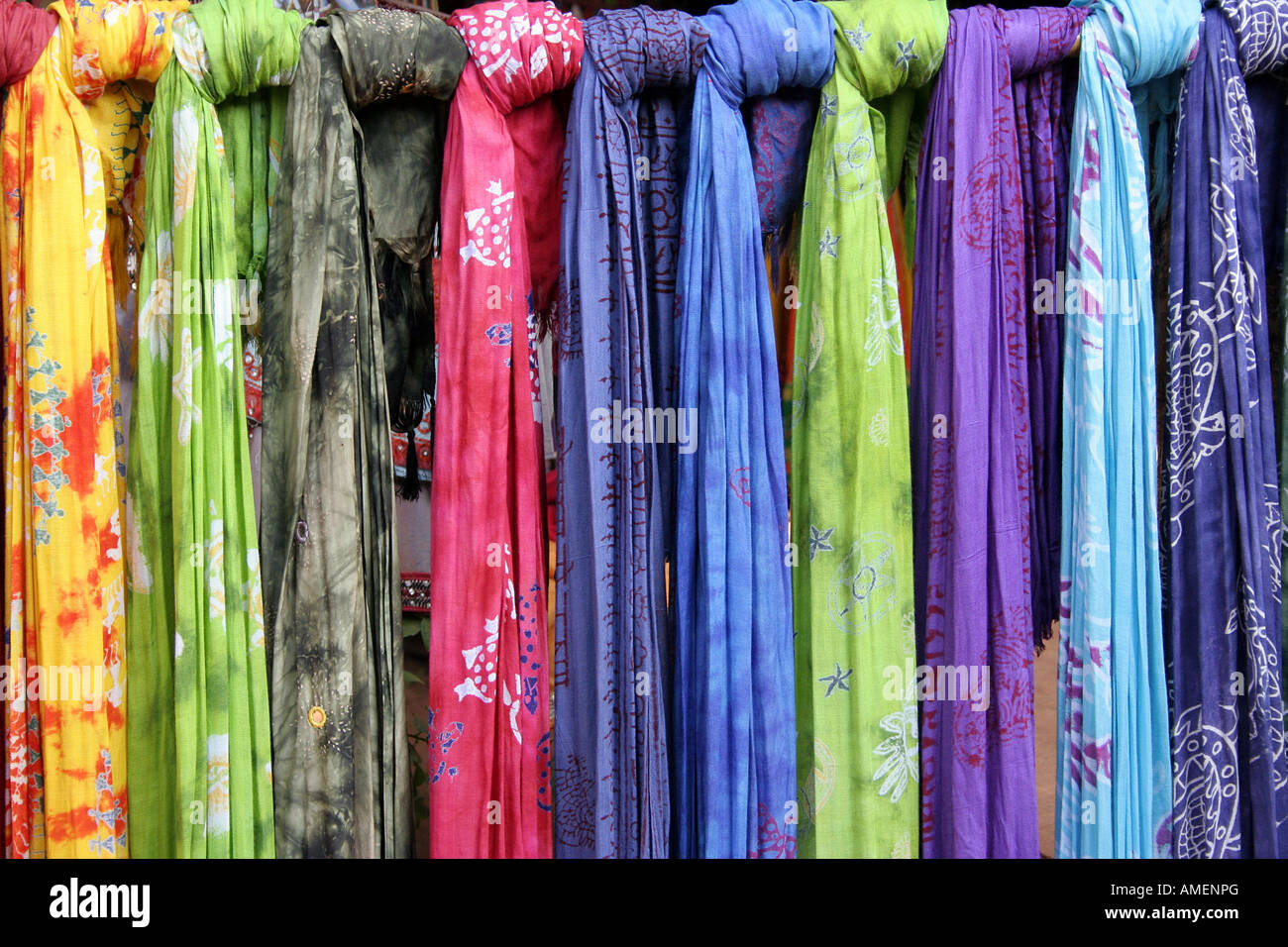 Stoles hanging from a rod Stock Photo