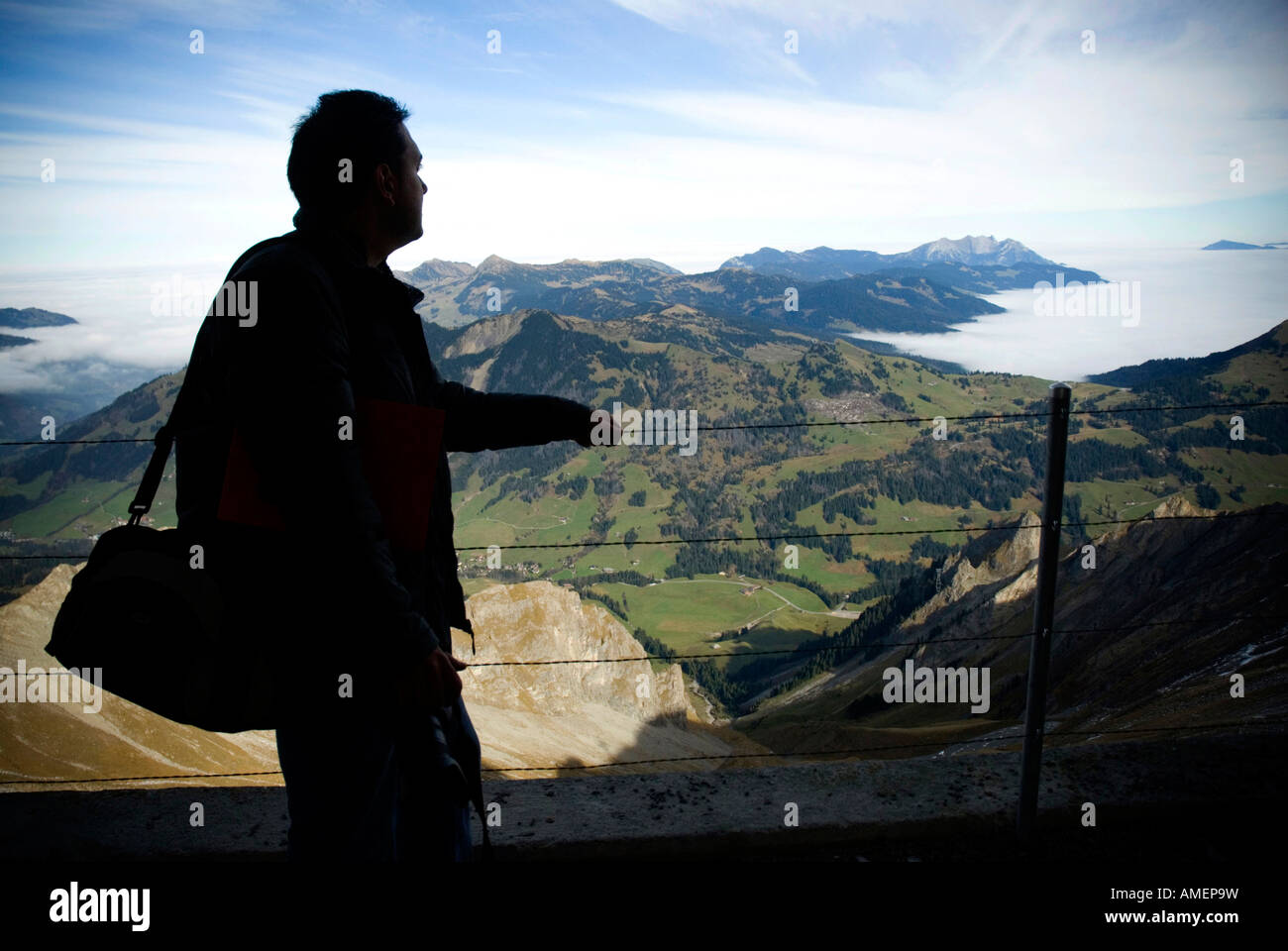 View from Brienzer Rothorn Peak ALPS SWITZERLAND Stock Photo - Alamy