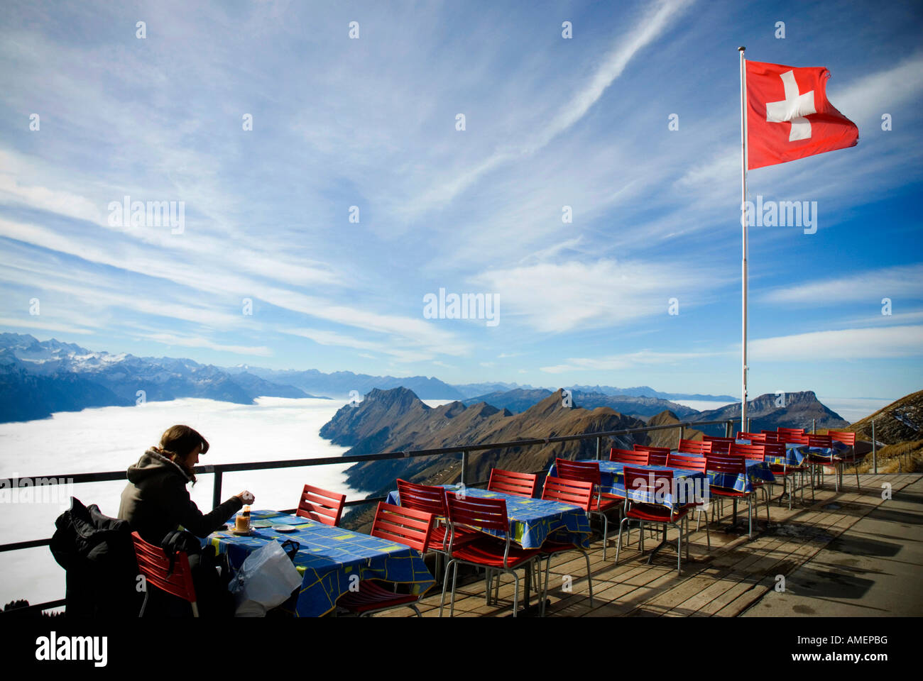 View from Brienzer Rothorn Peak ALPS SWITZERLAND Stock Photo - Alamy