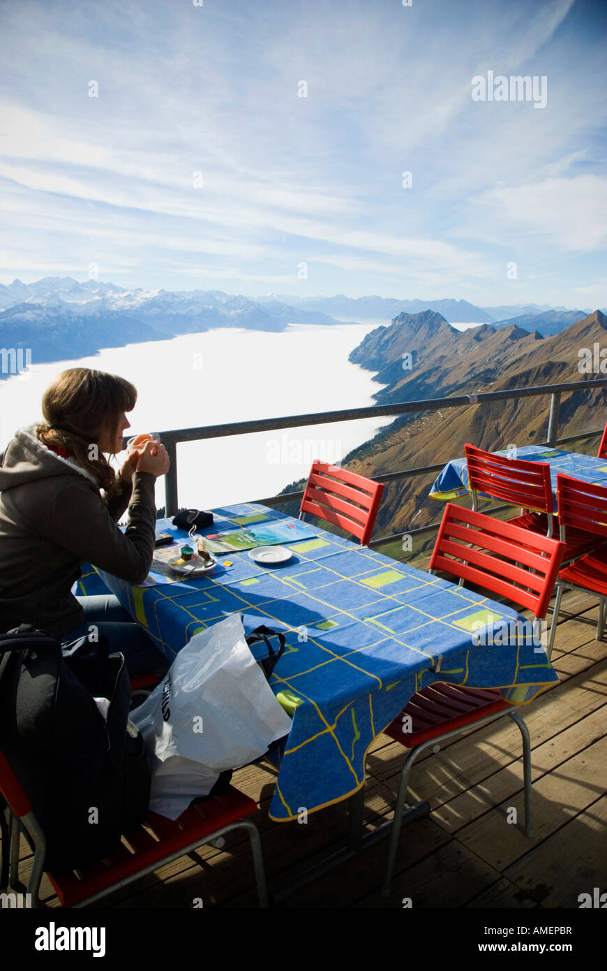 View from Brienzer Rothorn Peak ALPS SWITZERLAND Stock Photo - Alamy
