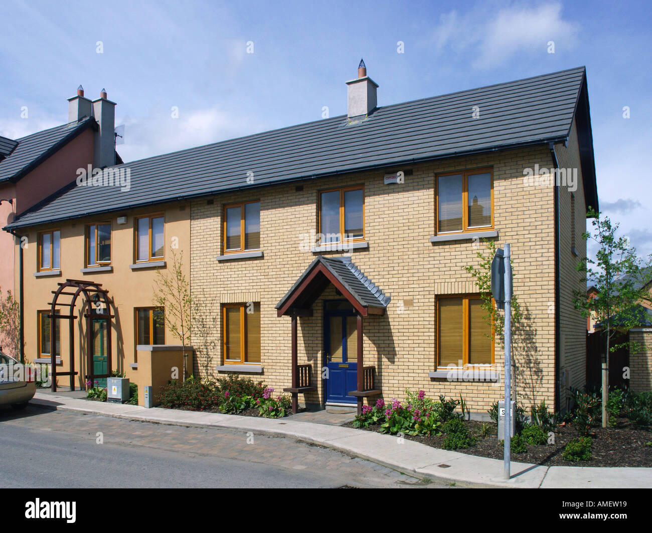 New homes in the village of Lusk, near Dublin, Ireland Stock Photo Alamy