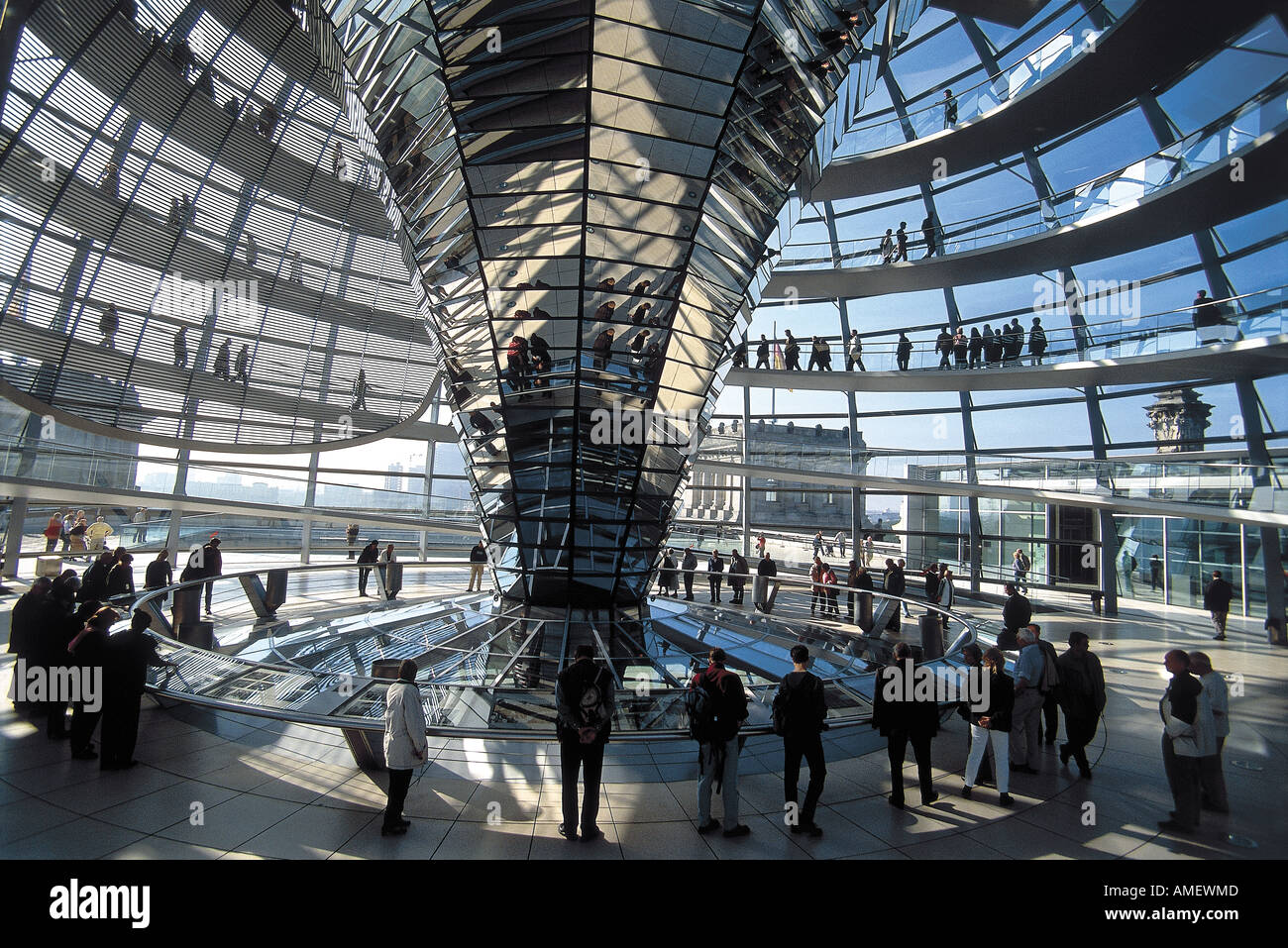 The glass dome of the Reichstag designed by Sir Norman Foster Berlin