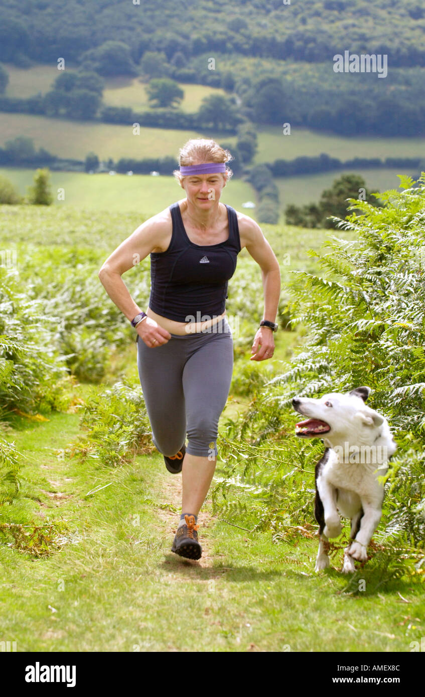 UK GB fell runner Eluned Salisbury has type 1 diabetes training for her 44th Mountain Marathon being held in the Alps at Aussois Stock Photo